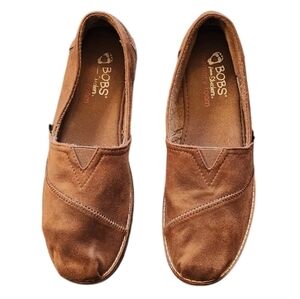 Skechers BOBS Brown Leather Slip-On Loafers